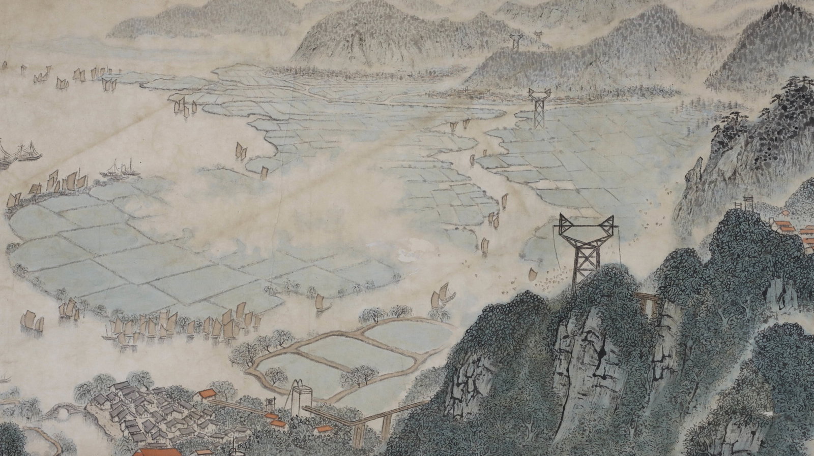 A Chinese Vertical Scroll Ink Painting of Landscape on Paper,Song Wenzhi - 3