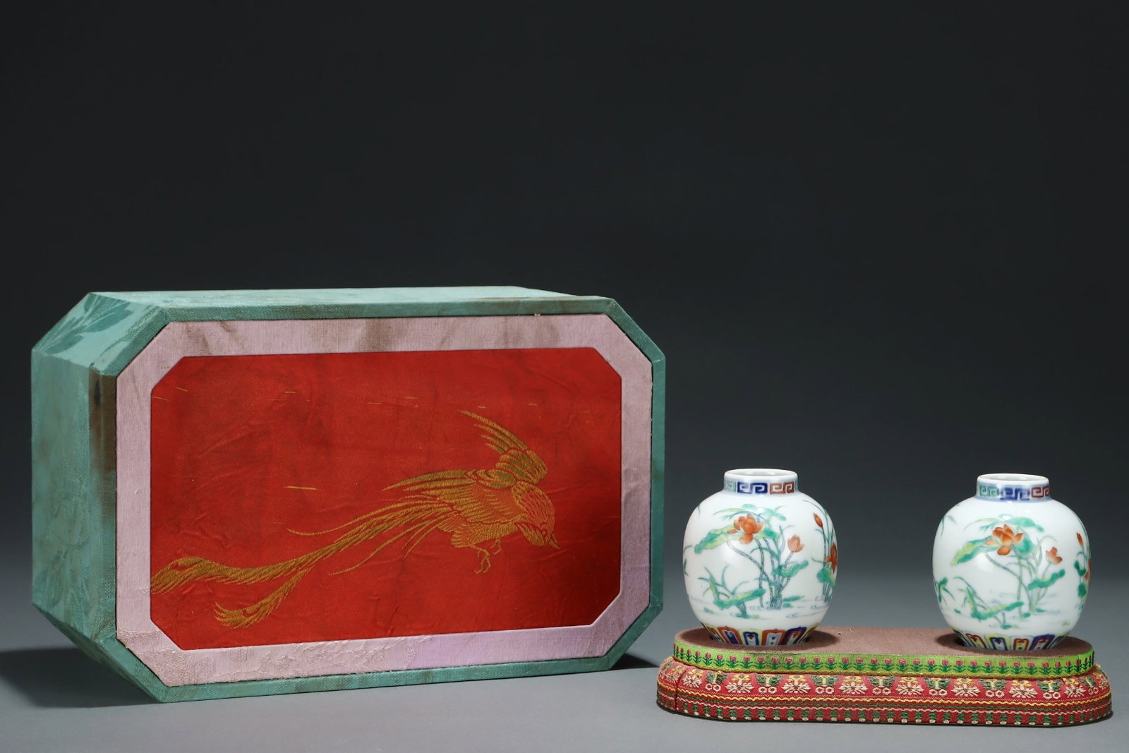 A Pair of Exquisite Doucai Lotus Pattern Jars: Estimated Value:2000-4000 A Pair of Exquisite Doucai Lotus Pattern Jars,Qing Dynasty,China,Yongzheng Six-character Mark,Size:3.2inx2.8in