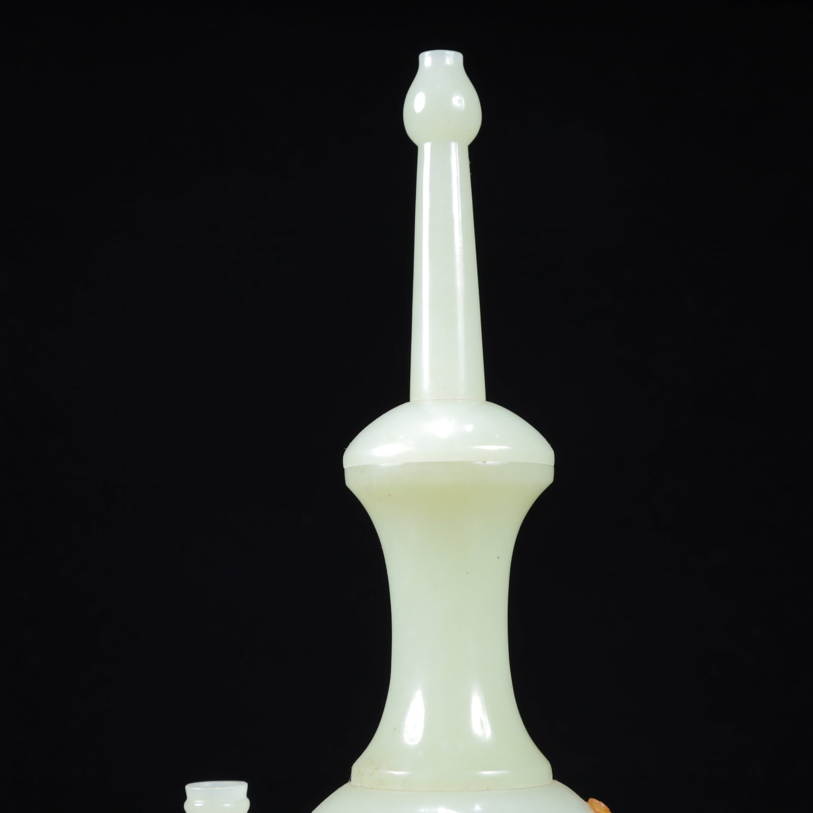 A Pair of Exquisite White Jade Inlaid Gems Character and Story Pattern Vase - 11