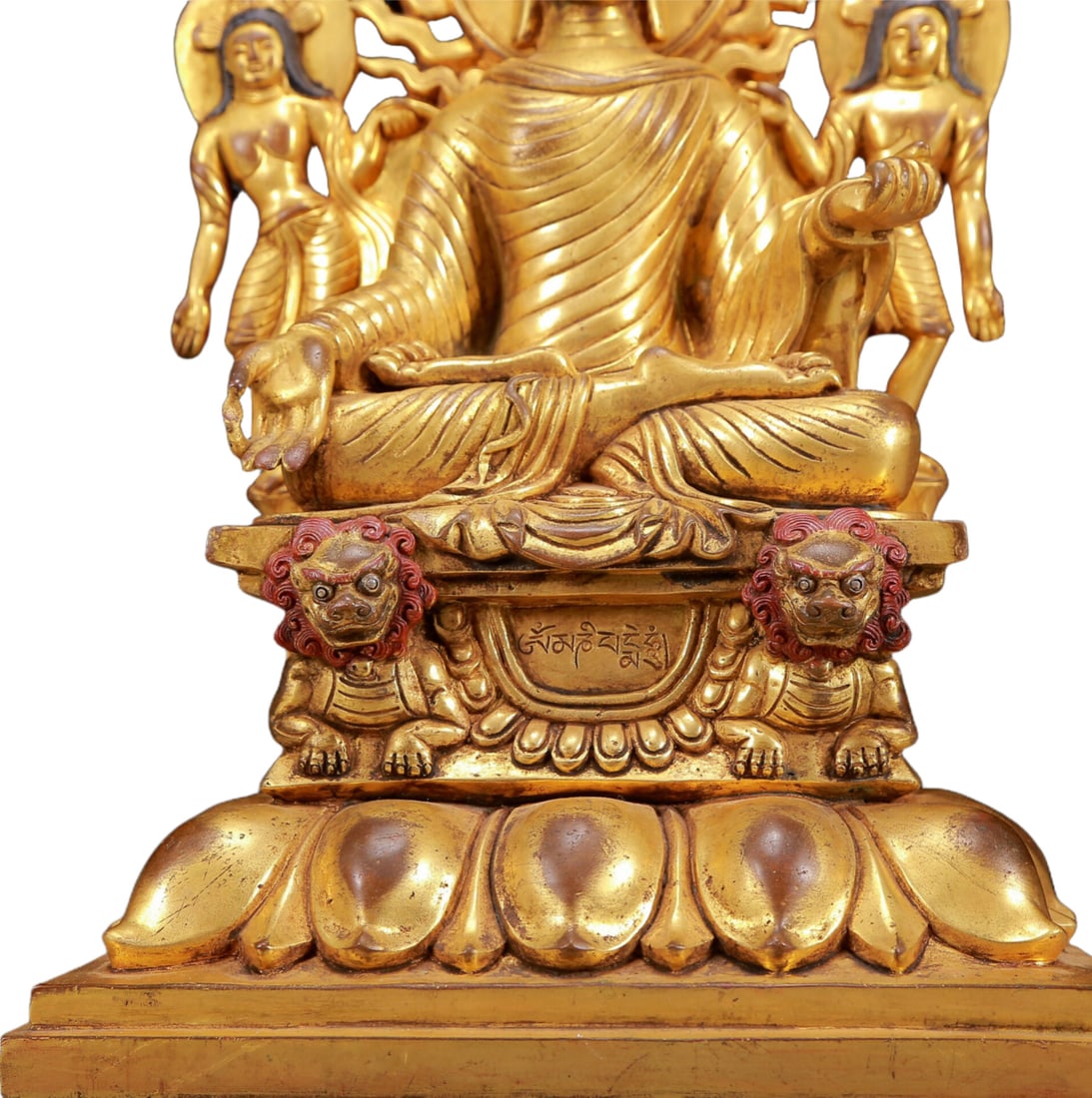 A Solemn Gilt Bronze Statue of Sakyamuni,With Inscription - 3