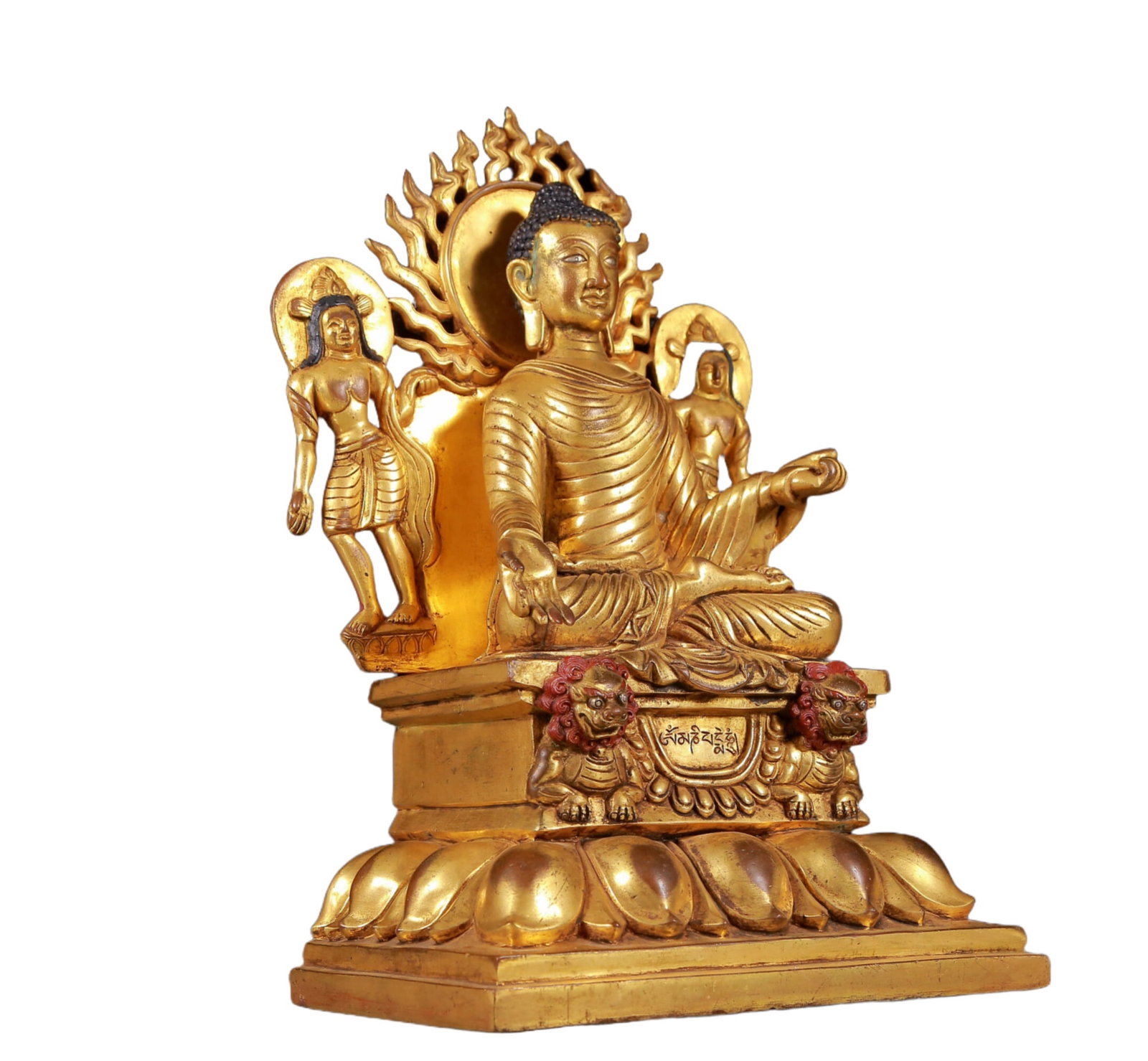 A Solemn Gilt Bronze Statue of Sakyamuni,With Inscription - 4