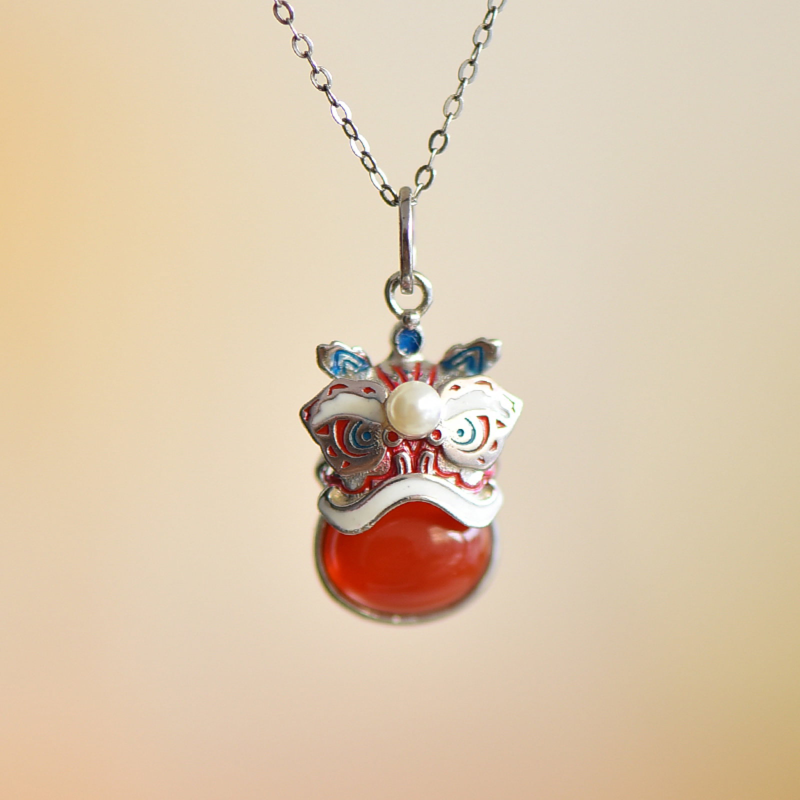 A Set of Fine Sterling Silver Inlaid Agate Jewelrys,Inlaid Pearls - 2