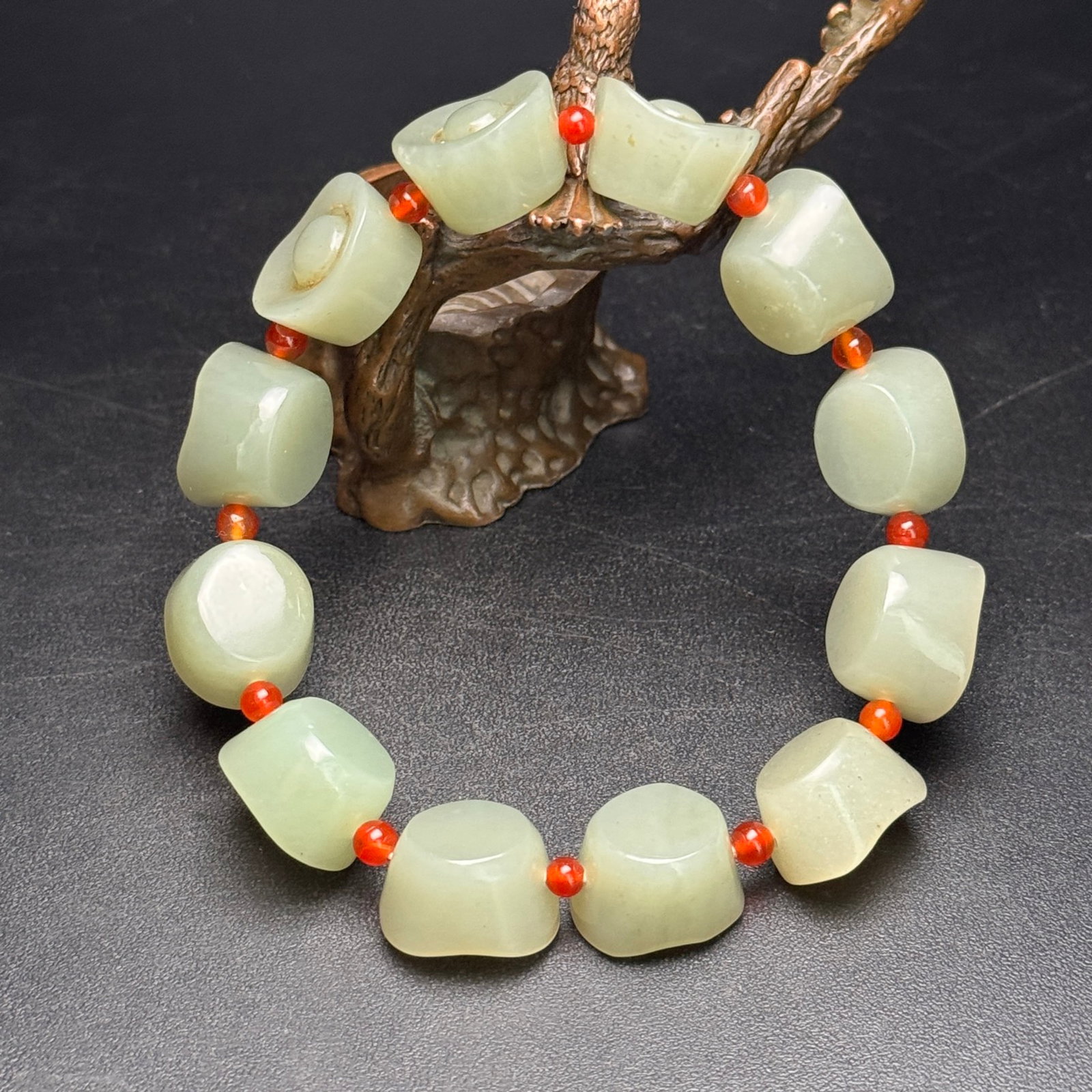 An Exquisite White Jade Ingot Bracelets - 7