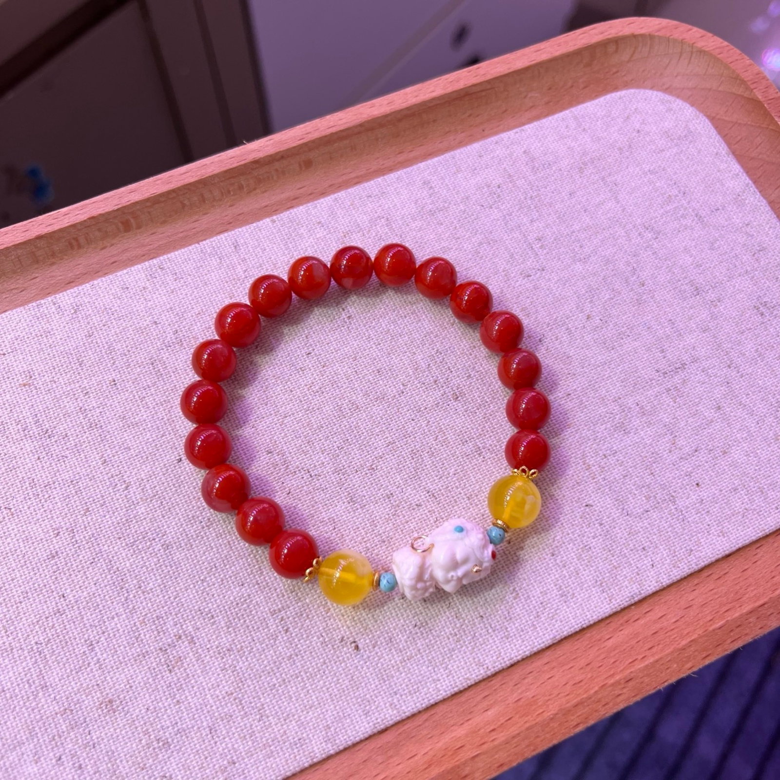 An Exquisite Agate Bracelets,With Amber Turquoise - 2