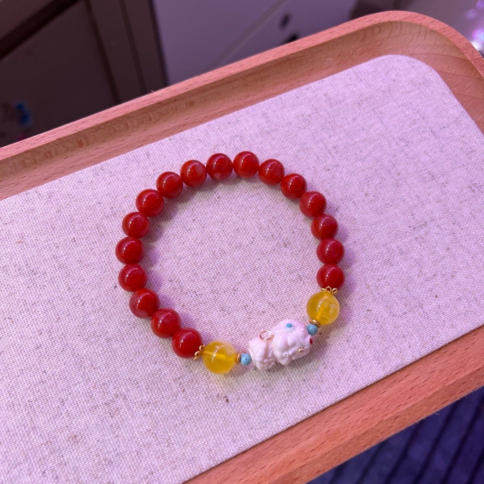 An Exquisite Agate Bracelets,With Amber Turquoise - 3