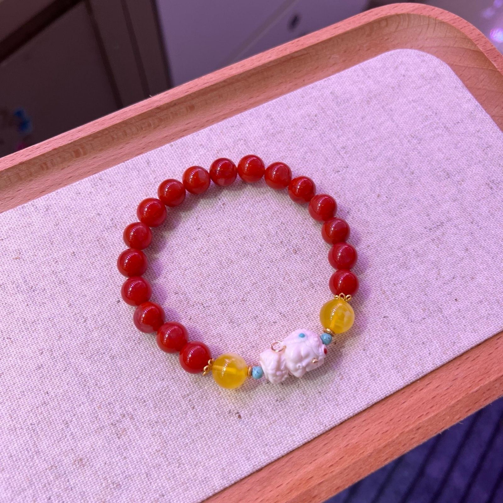 An Exquisite Agate Bracelets,With Amber Turquoise - 4