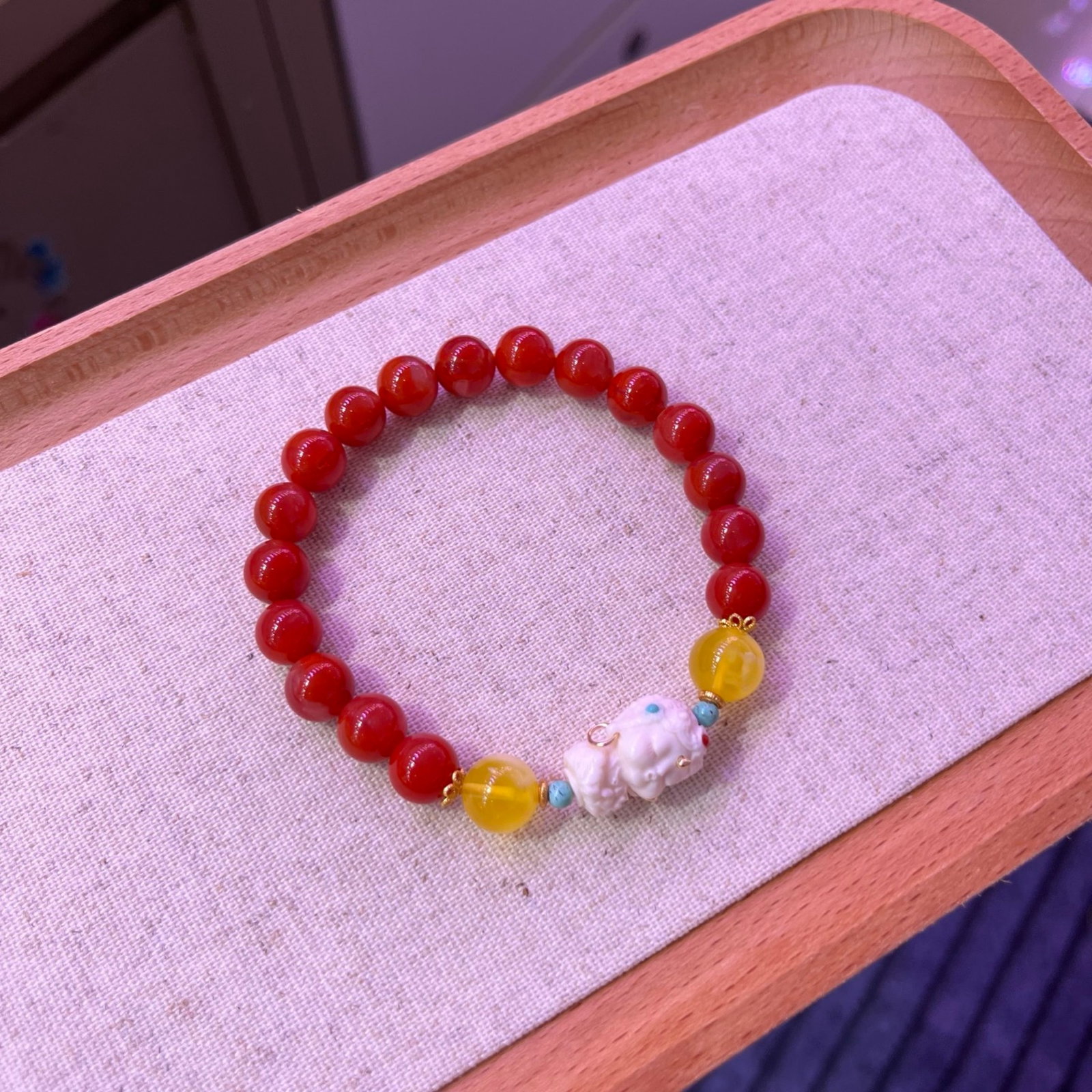 An Exquisite Agate Bracelets,With Amber Turquoise - 5