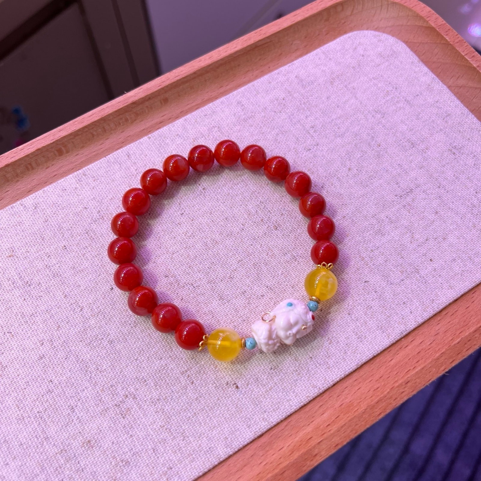 An Exquisite Agate Bracelets,With Amber Turquoise - 6