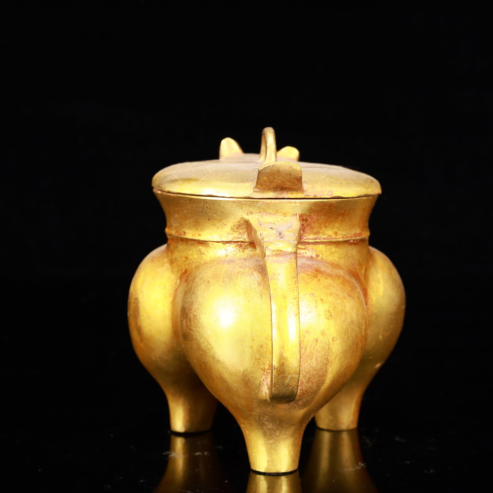 A Rare Gilt Bronze Beast Libation Cup - 7