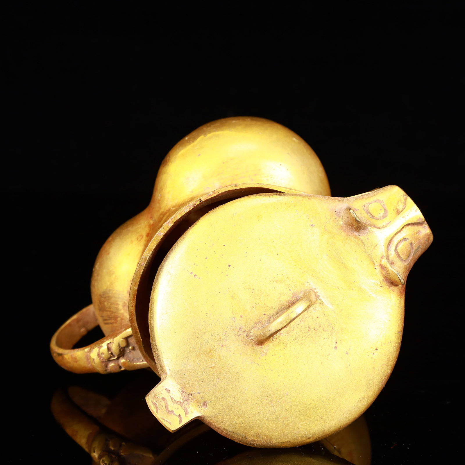 A Rare Gilt Bronze Beast Libation Cup - 8