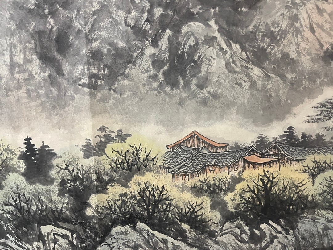 A Chinese Hand Scroll Ink Painting of Landscape on Paper,Zhang Daqian - 4