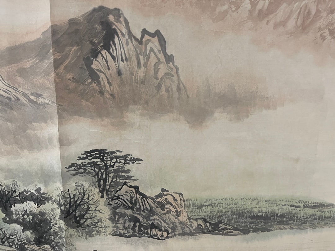 A Chinese Hand Scroll Ink Painting of Landscape on Paper,Zhang Daqian - 5