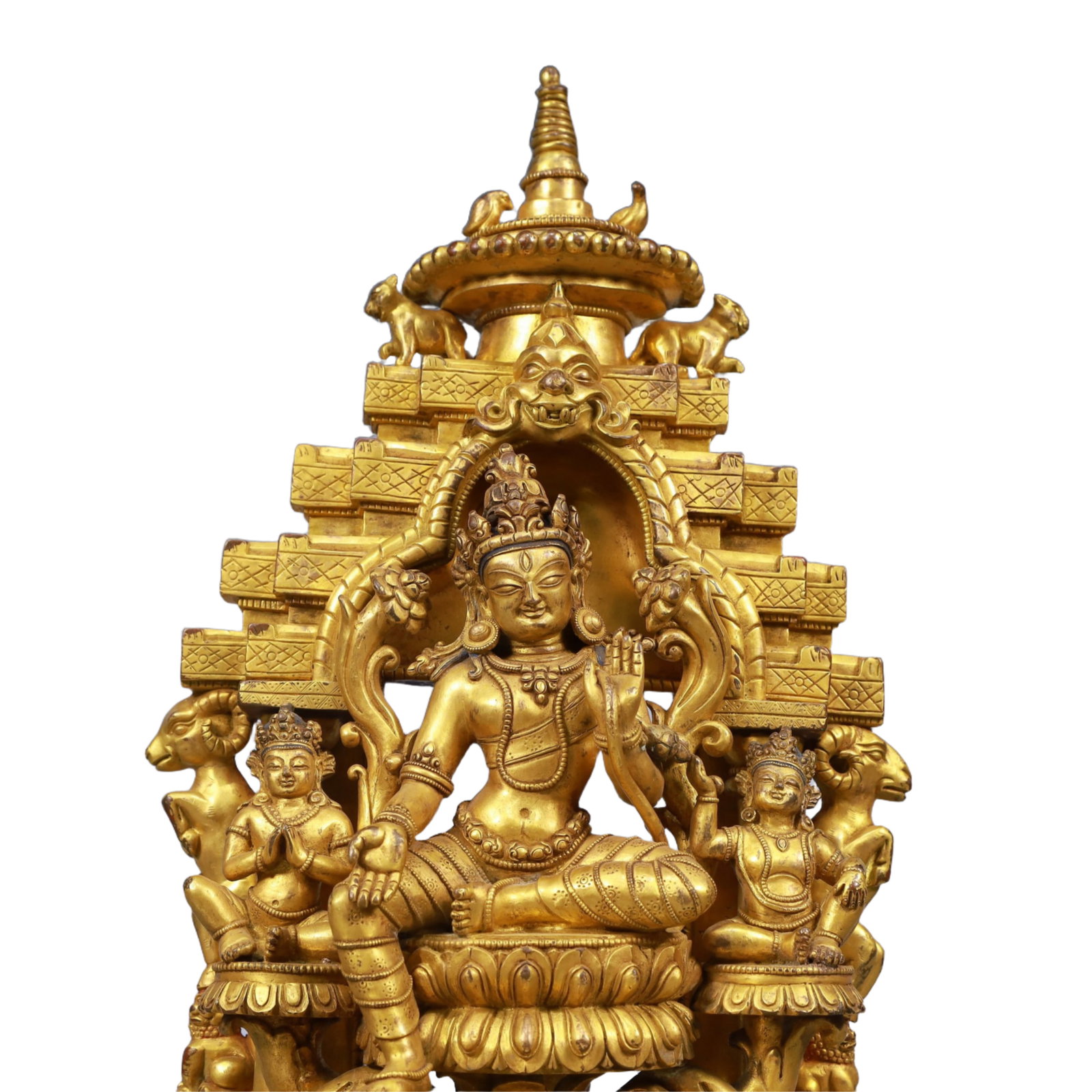 A Solemn Gilt Bronze Statue of Tara - 2