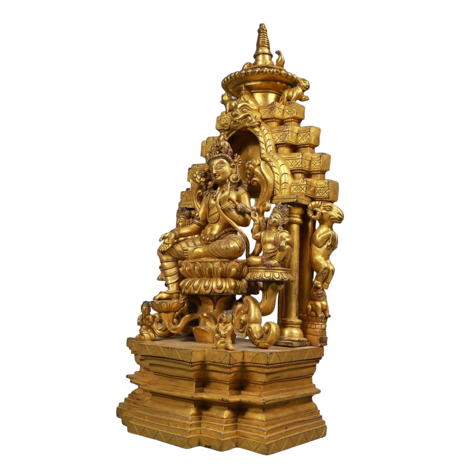 A Solemn Gilt Bronze Statue of Tara - 5