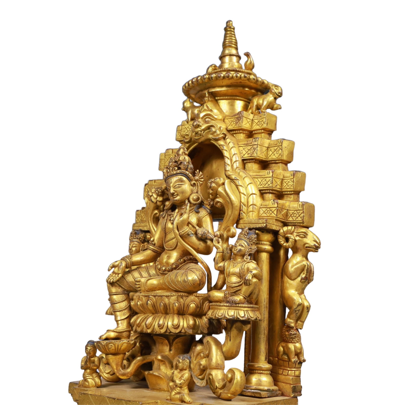 A Solemn Gilt Bronze Statue of Tara - 6