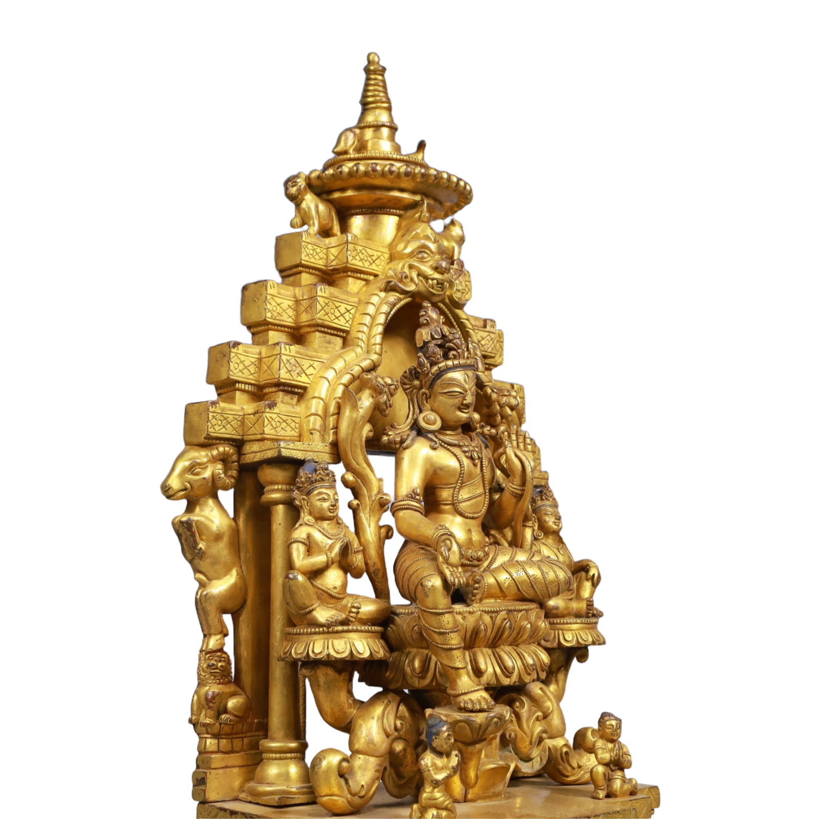 A Solemn Gilt Bronze Statue of Tara - 8