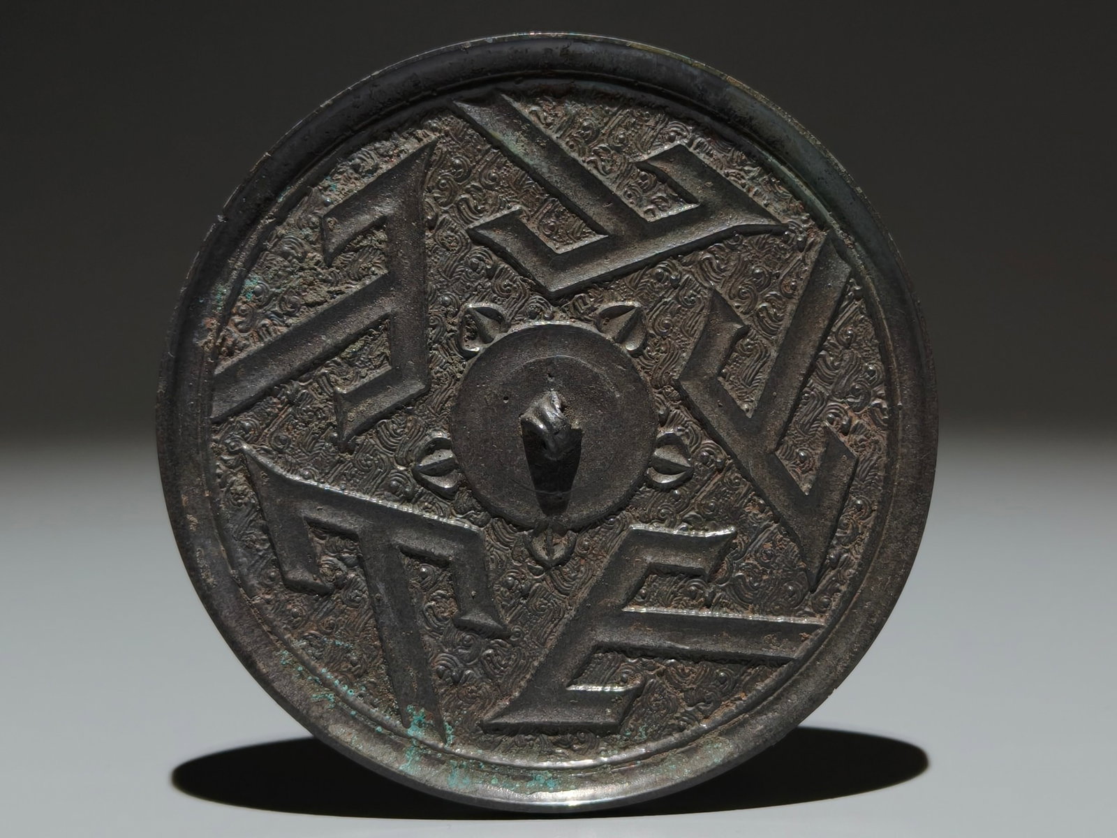 An Archaic Bronze Shan-Character Pattern Mirror - 2