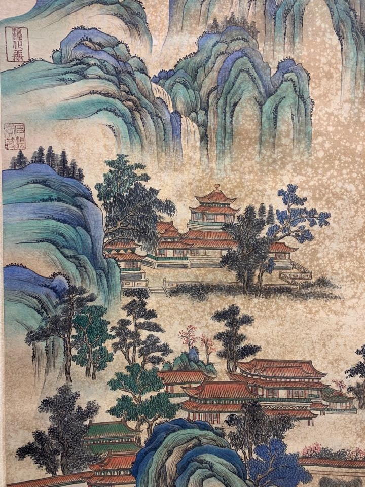 A Chinese Vertical Scroll Ink Painting of Landscape and Figure on Silk,Chou Ying - 4