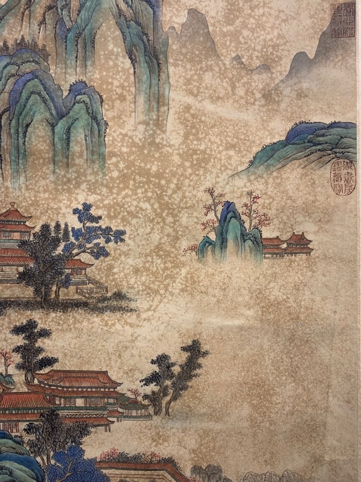 A Chinese Vertical Scroll Ink Painting of Landscape and Figure on Silk,Chou Ying - 5