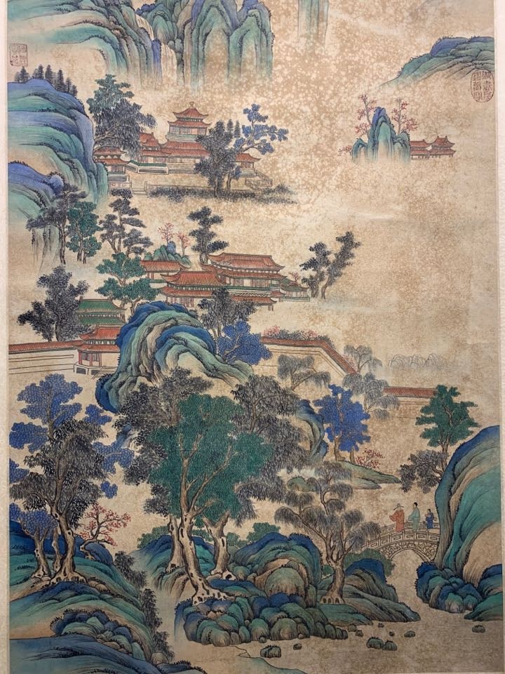 A Chinese Vertical Scroll Ink Painting of Landscape and Figure on Silk,Chou Ying - 9