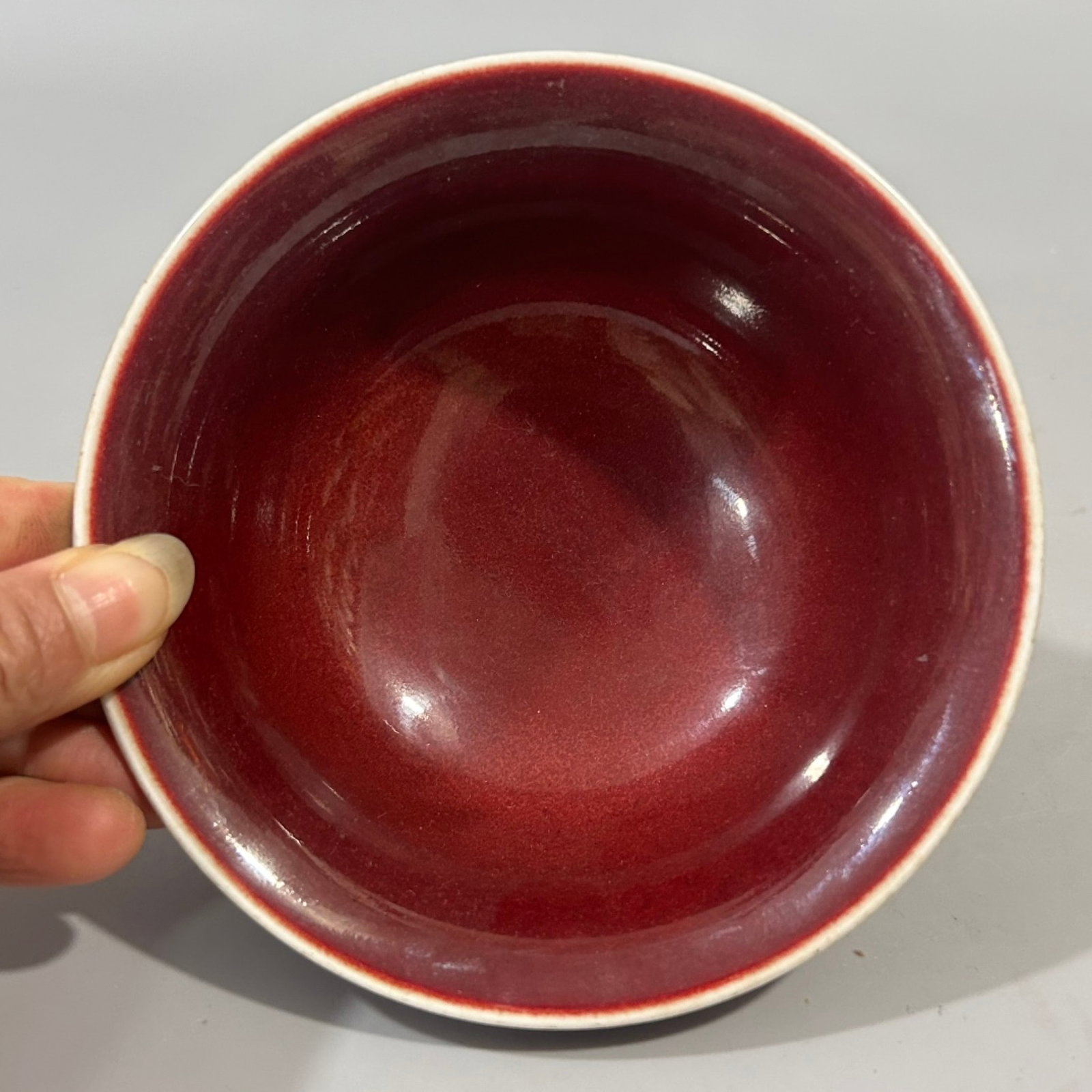 A Pair of Exquisite Ji Red Glazed Bowls - 3