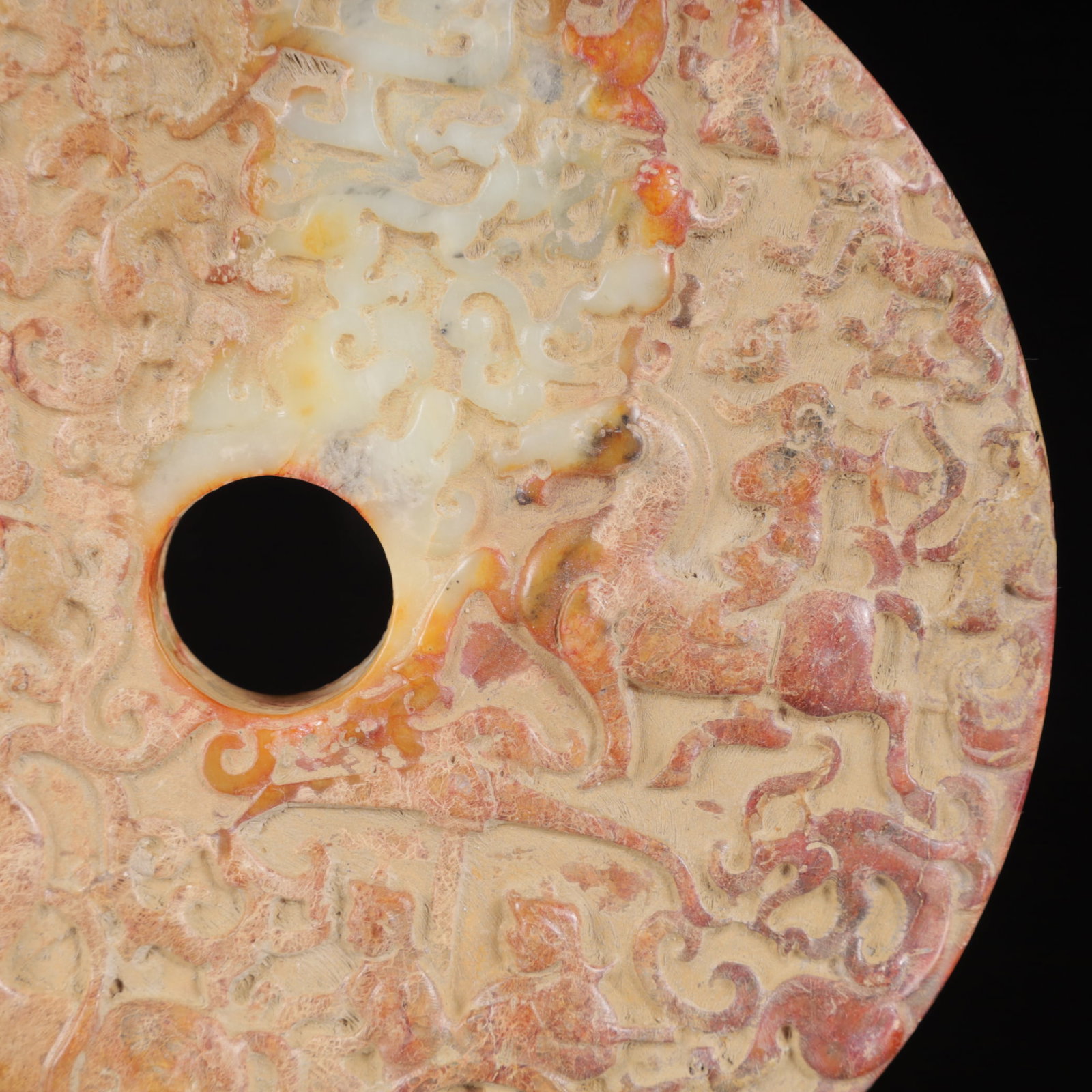 An Exquisite White Jade Hunting Pattern Jade Pendant,with Poem - 4