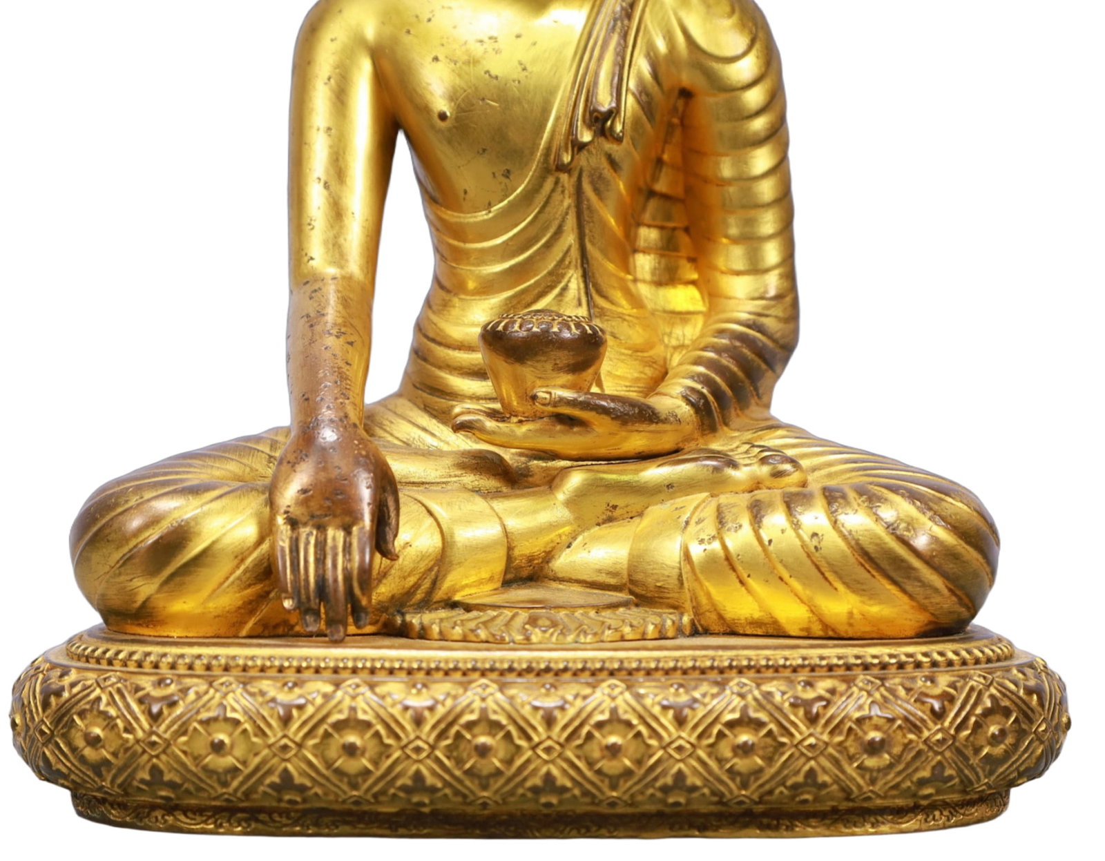 A Solemn Gilt Bronze Statue of Sakyamuni - 3