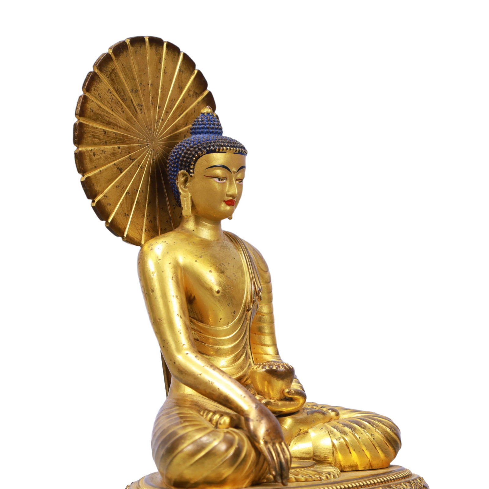A Solemn Gilt Bronze Statue of Sakyamuni - 7