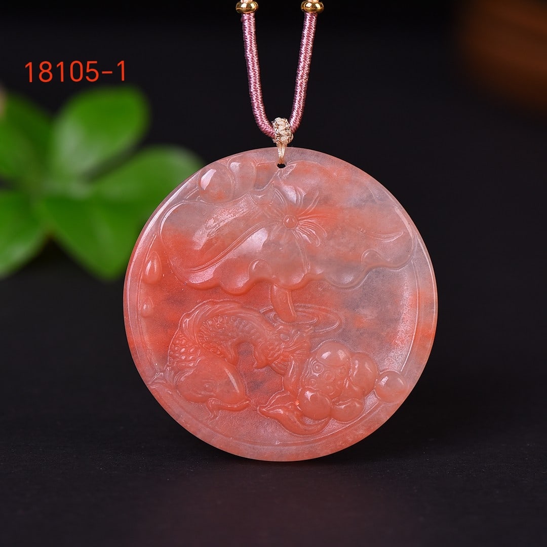 An Exquisite Jade Lotus and Fish Pattern Pendant - 2