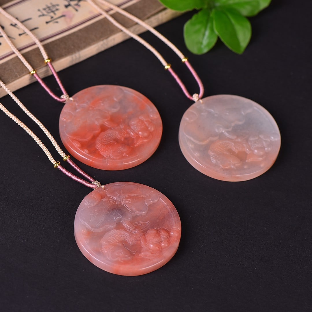 An Exquisite Jade Lotus and Fish Pattern Pendant - 6