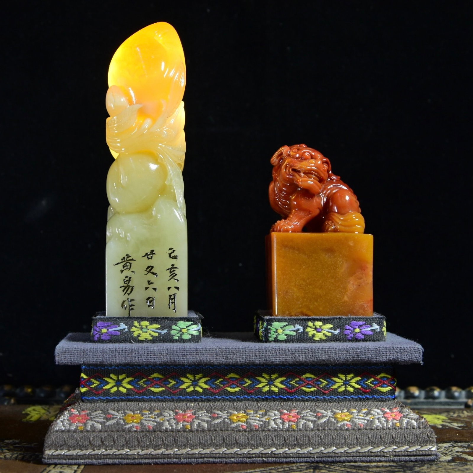 A Set of Fine Shoushan Stone Auspicious Beast Pattern Seals - 4