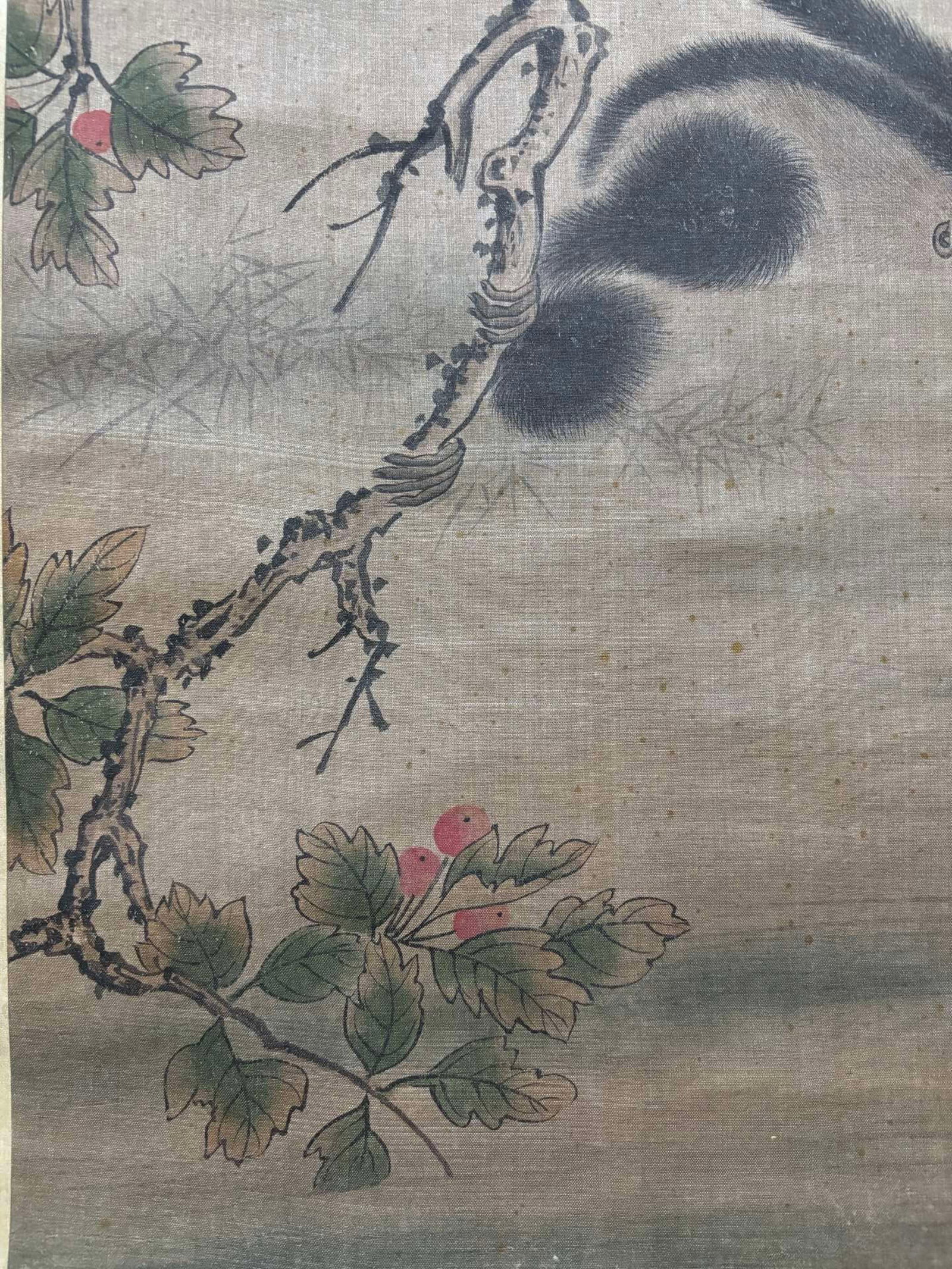 A Chinese Vertical Scroll Ink Painting of Monkey on Silk,Shen Quan - 7