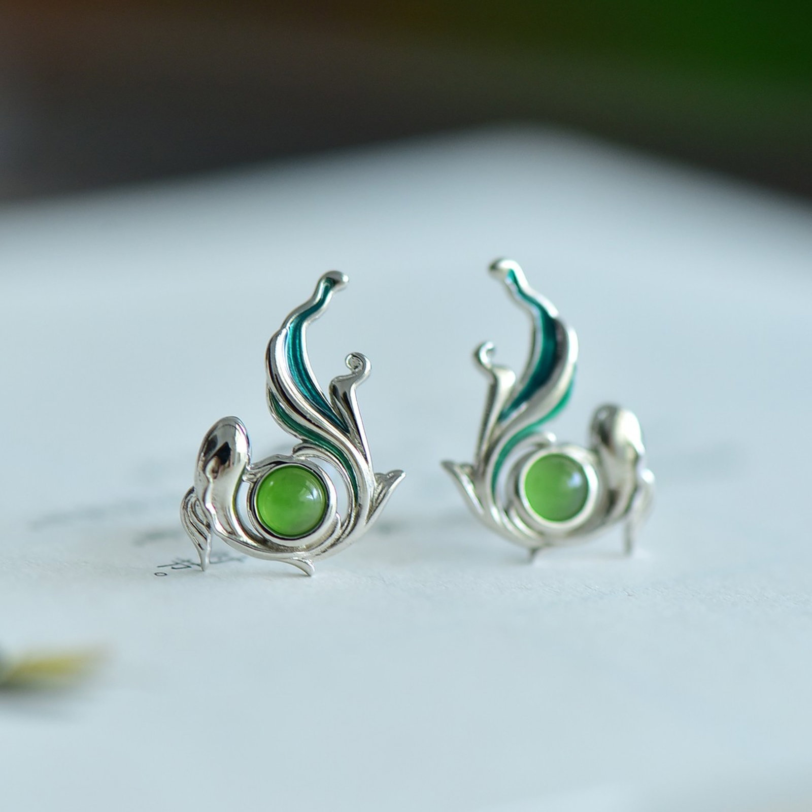 A Set of Fine Sterling Silver Inlaid Jasper Jewelries - 2