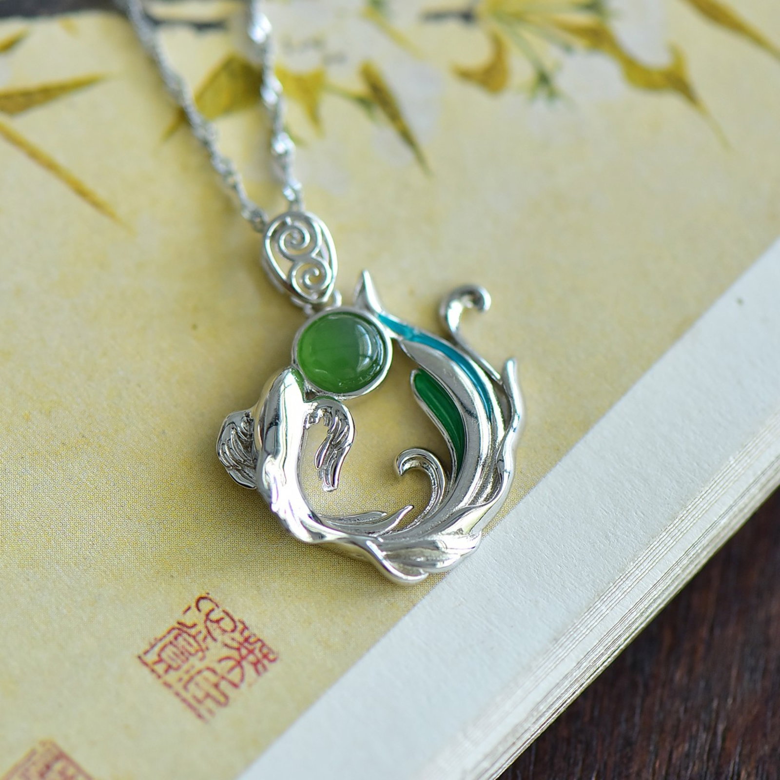 A Set of Fine Sterling Silver Inlaid Jasper Jewelries - 4