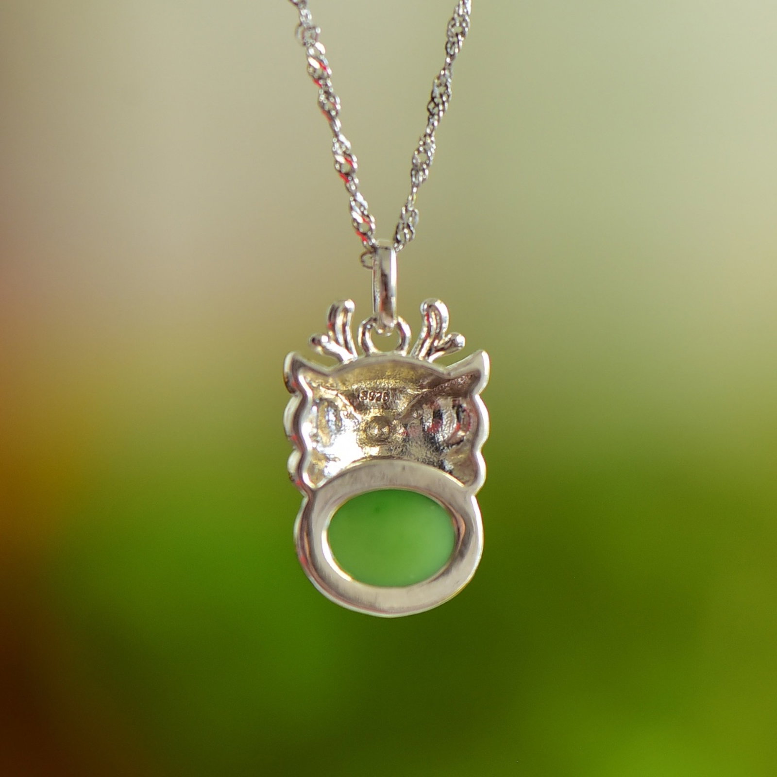 An Exquisite Sterling Silver Inlaid Jasper Enamel Pendant - 5