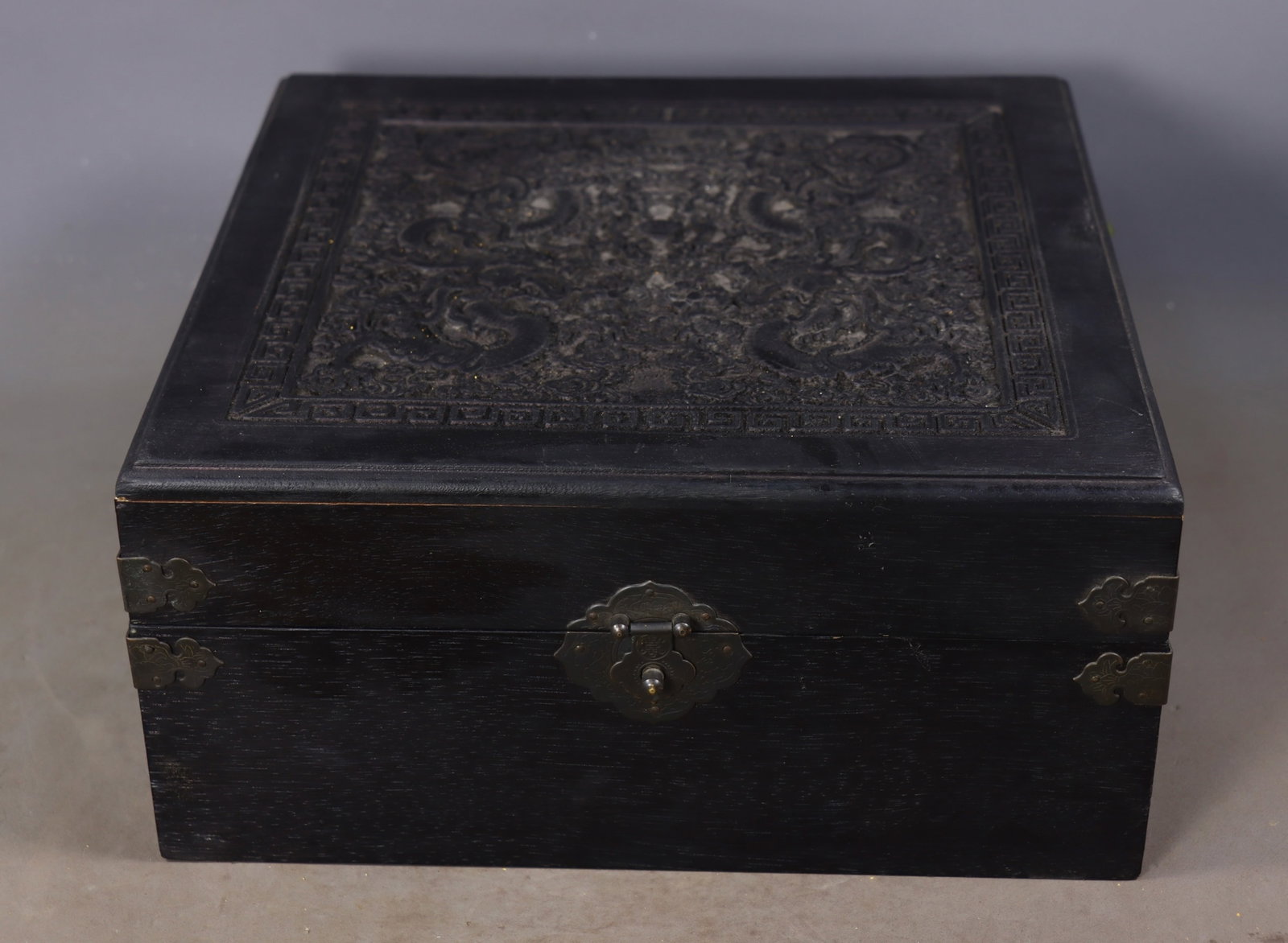 A Set of Fine White Jade Cover with Gold Dragon Pattern Ornaments,With Poem,Inlaid Gems - 9