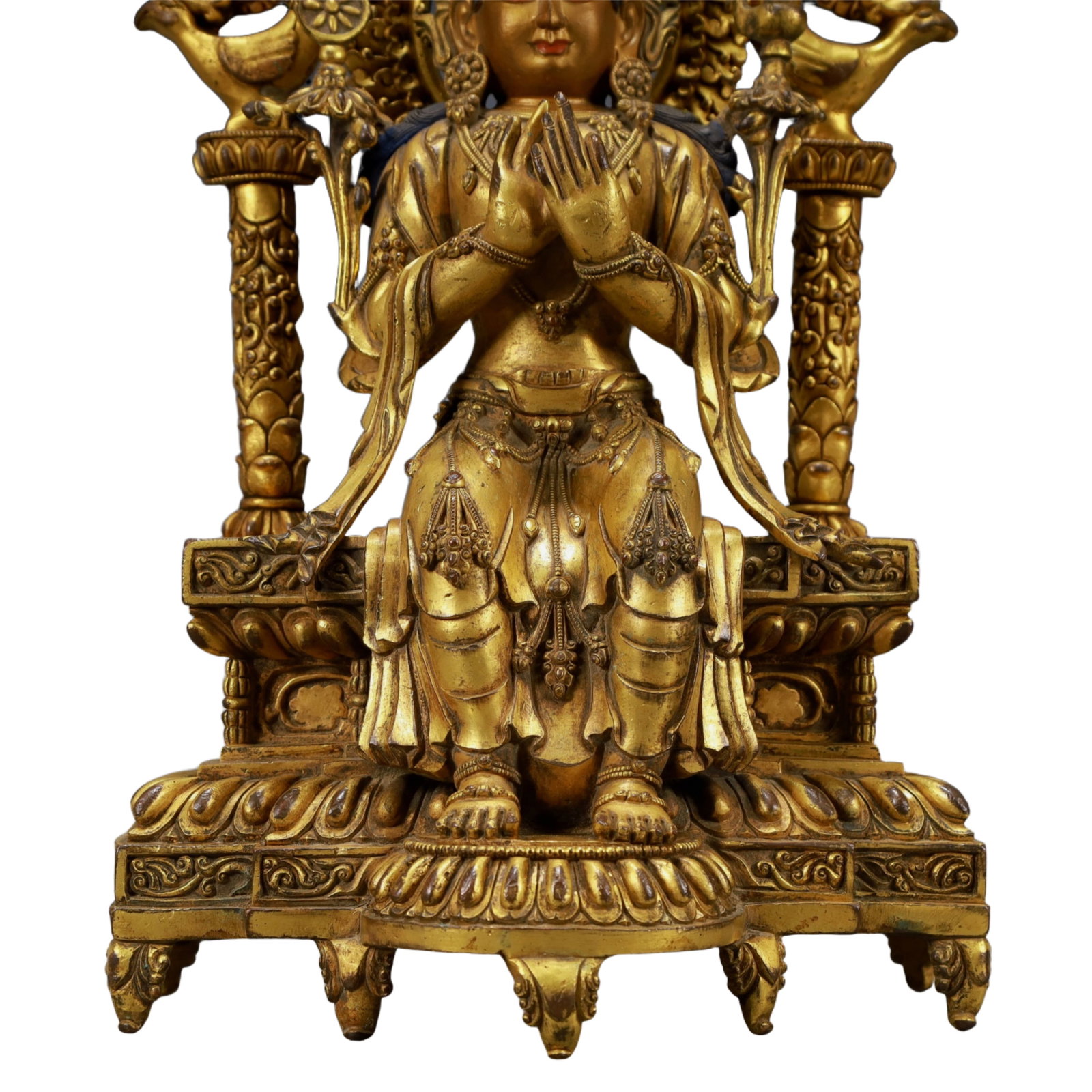 A Solemn Gilt Bronze Statue of Maitreya Buddha - 3
