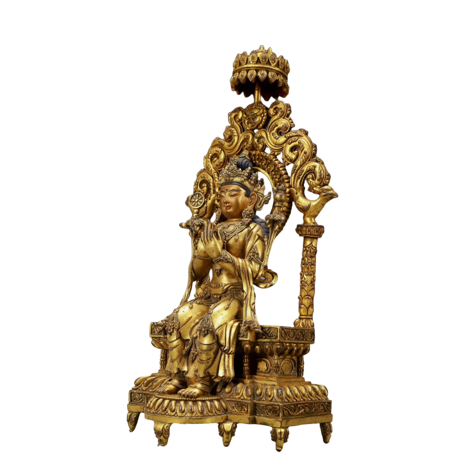 A Solemn Gilt Bronze Statue of Maitreya Buddha - 4