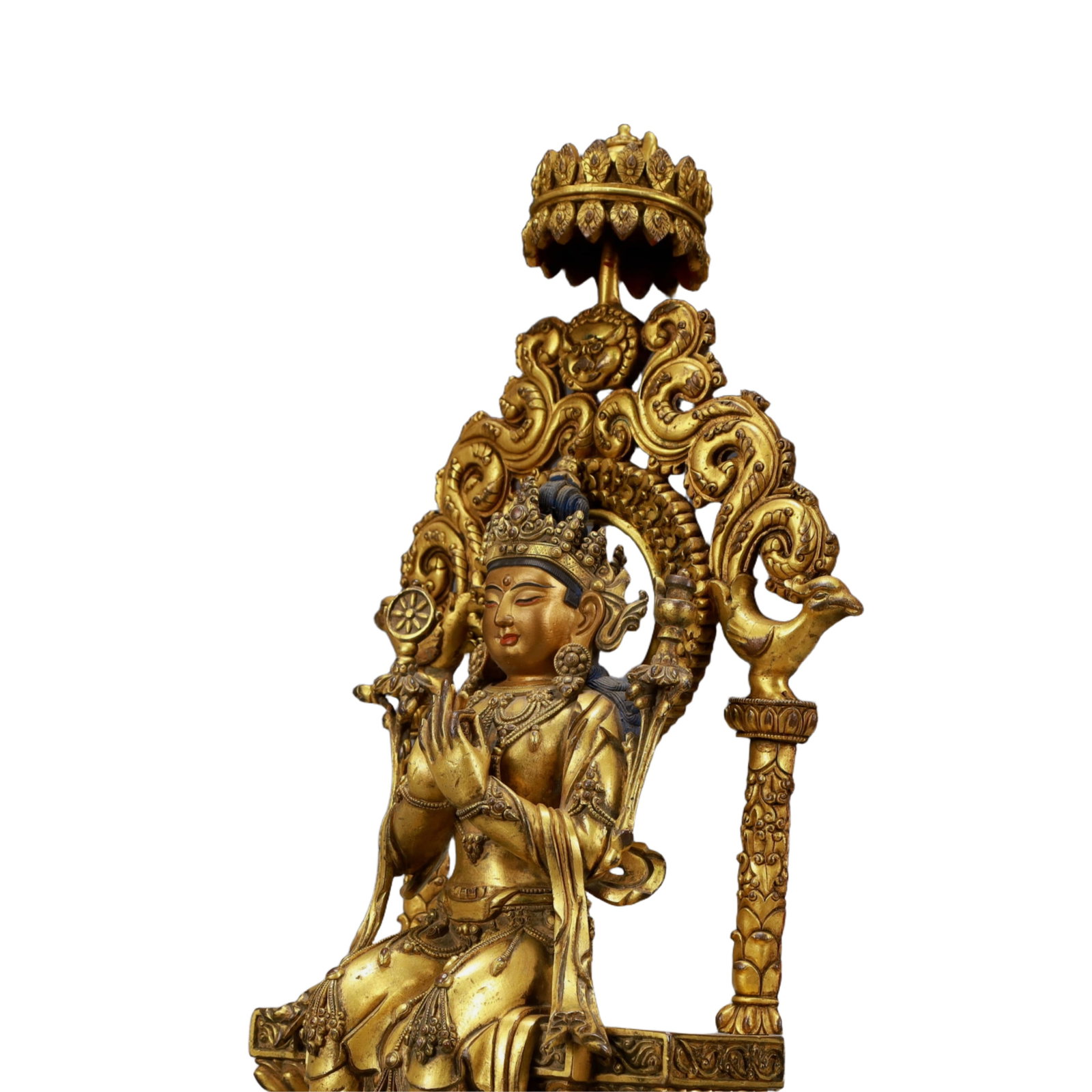 A Solemn Gilt Bronze Statue of Maitreya Buddha - 5