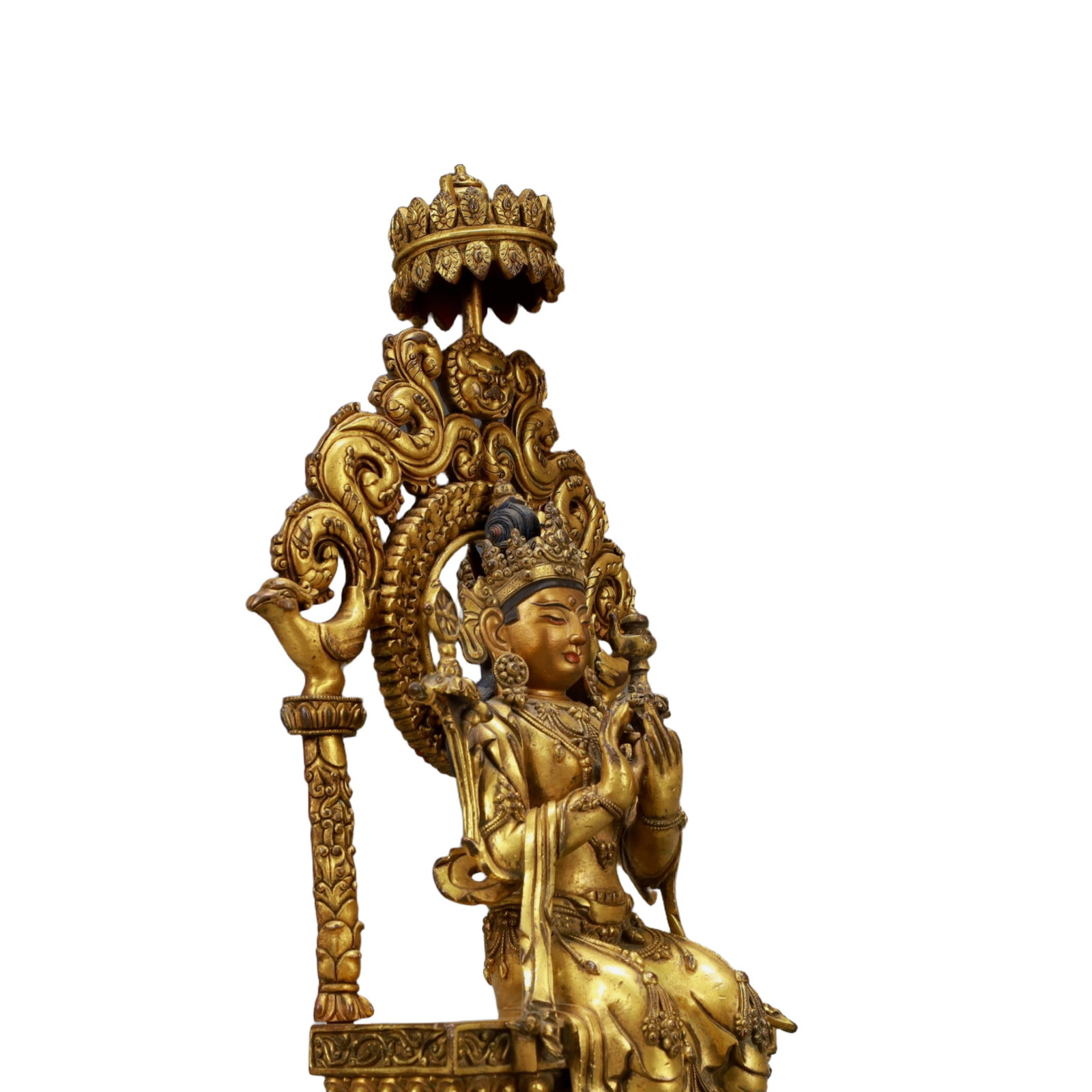 A Solemn Gilt Bronze Statue of Maitreya Buddha - 7