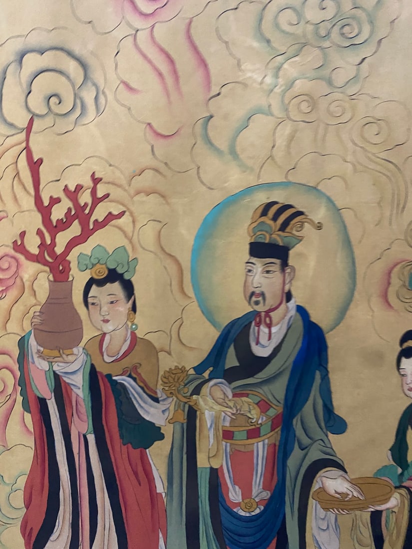 A Chinese Ink Painting of Buddha Statue on Silk,Ding Yunpeng - 6