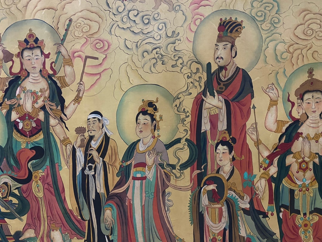 A Chinese Ink Painting of Buddha Statue on Silk,Ding Yunpeng - 9