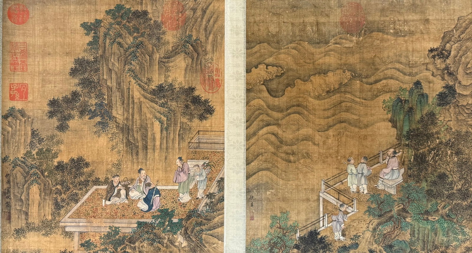 A Chinese Hand Scroll Ink Painting of Landscape and Figure on Paper,Chou Ying - 10