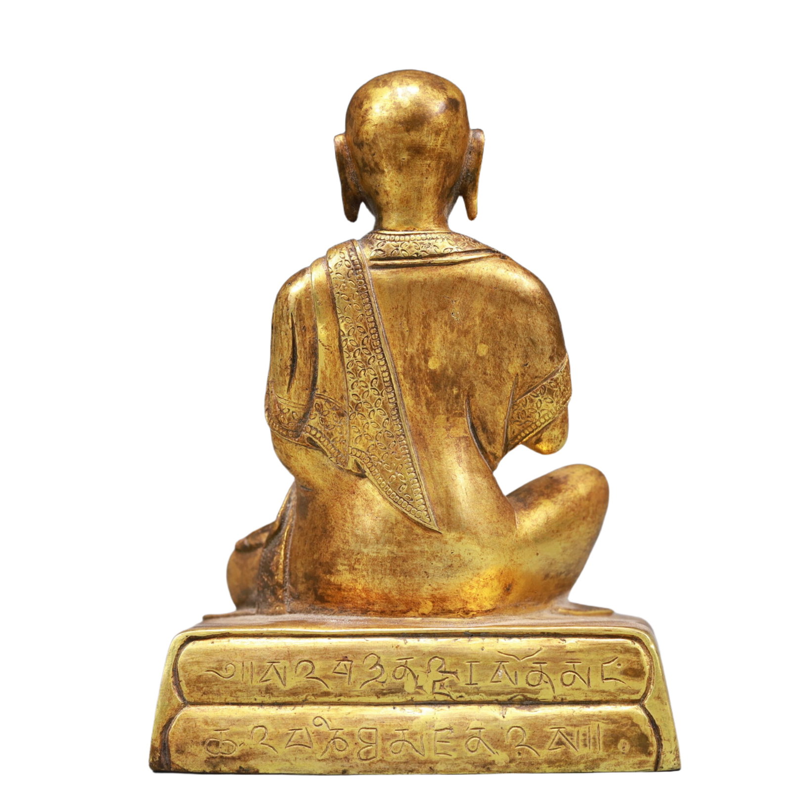 A Solemn Gilt Bronze Statue of Guru - 6
