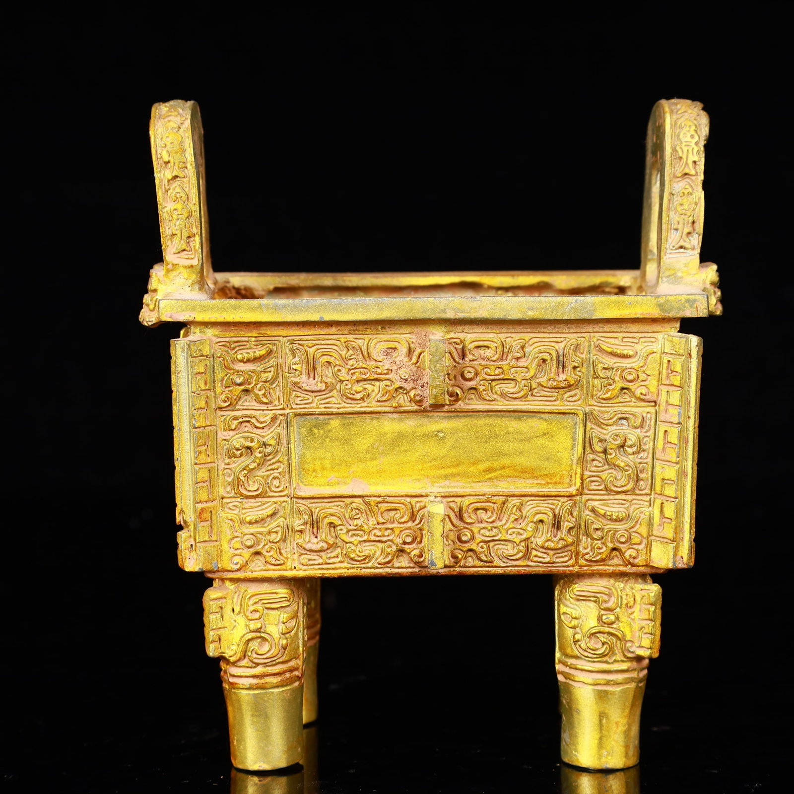 A Rare Gilt Bronze Double-Ears Ding - 3
