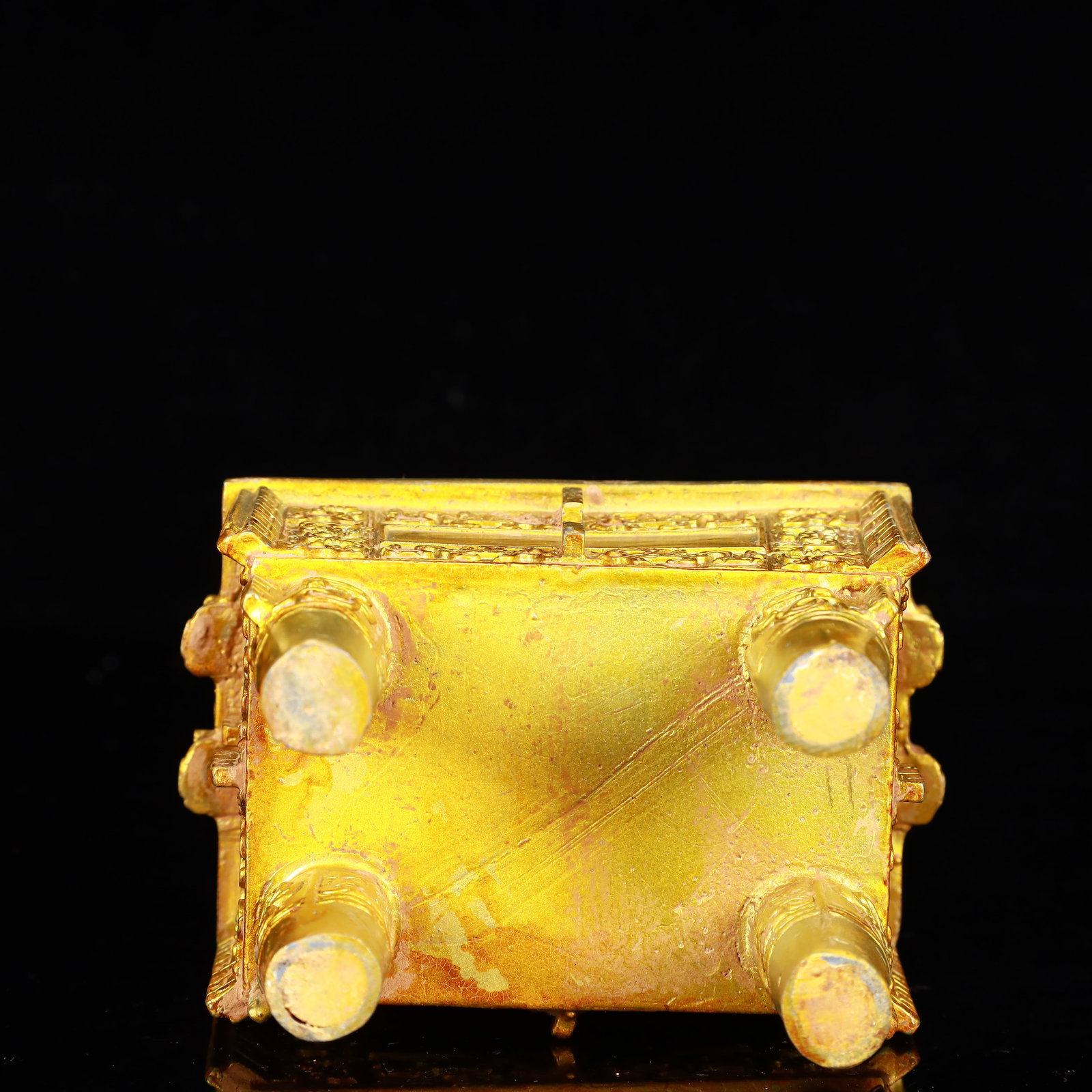 A Rare Gilt Bronze Double-Ears Ding - 6