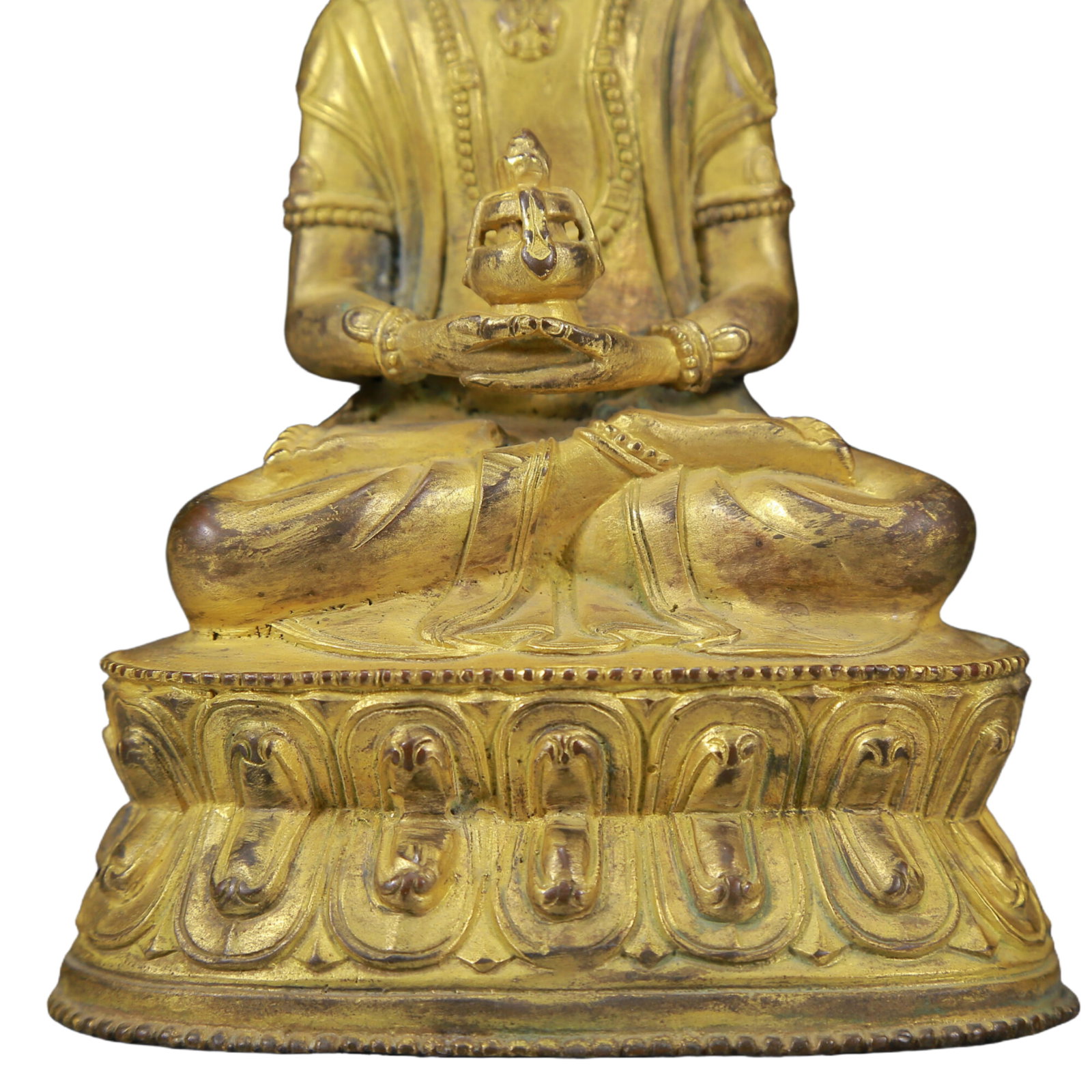 A Solemn Gilt Bronze Statue of Amitayus - 3
