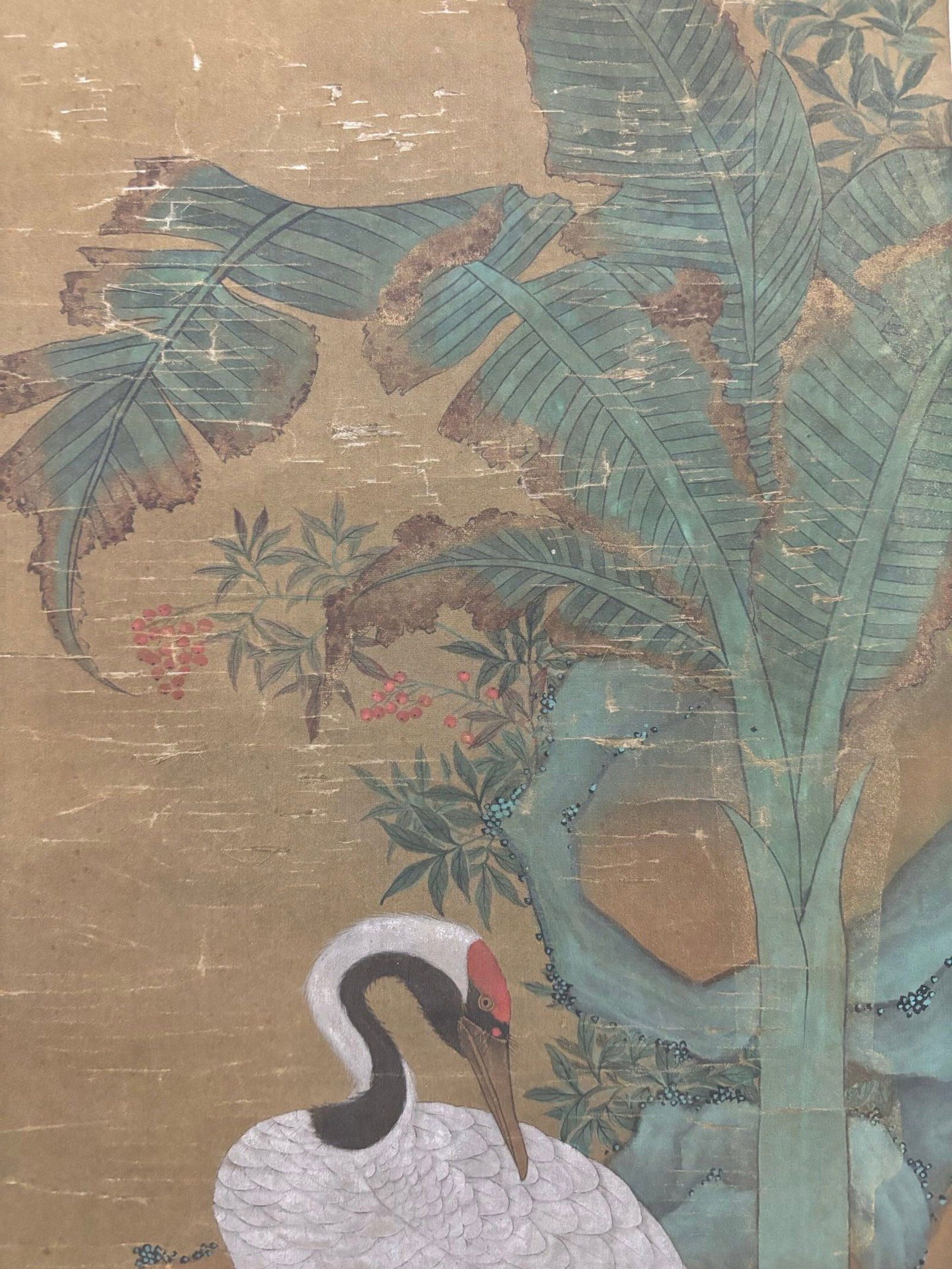A Chinese Vertical Scroll Ink Painting of Crane on Silk,Jiang Tingxi - 4