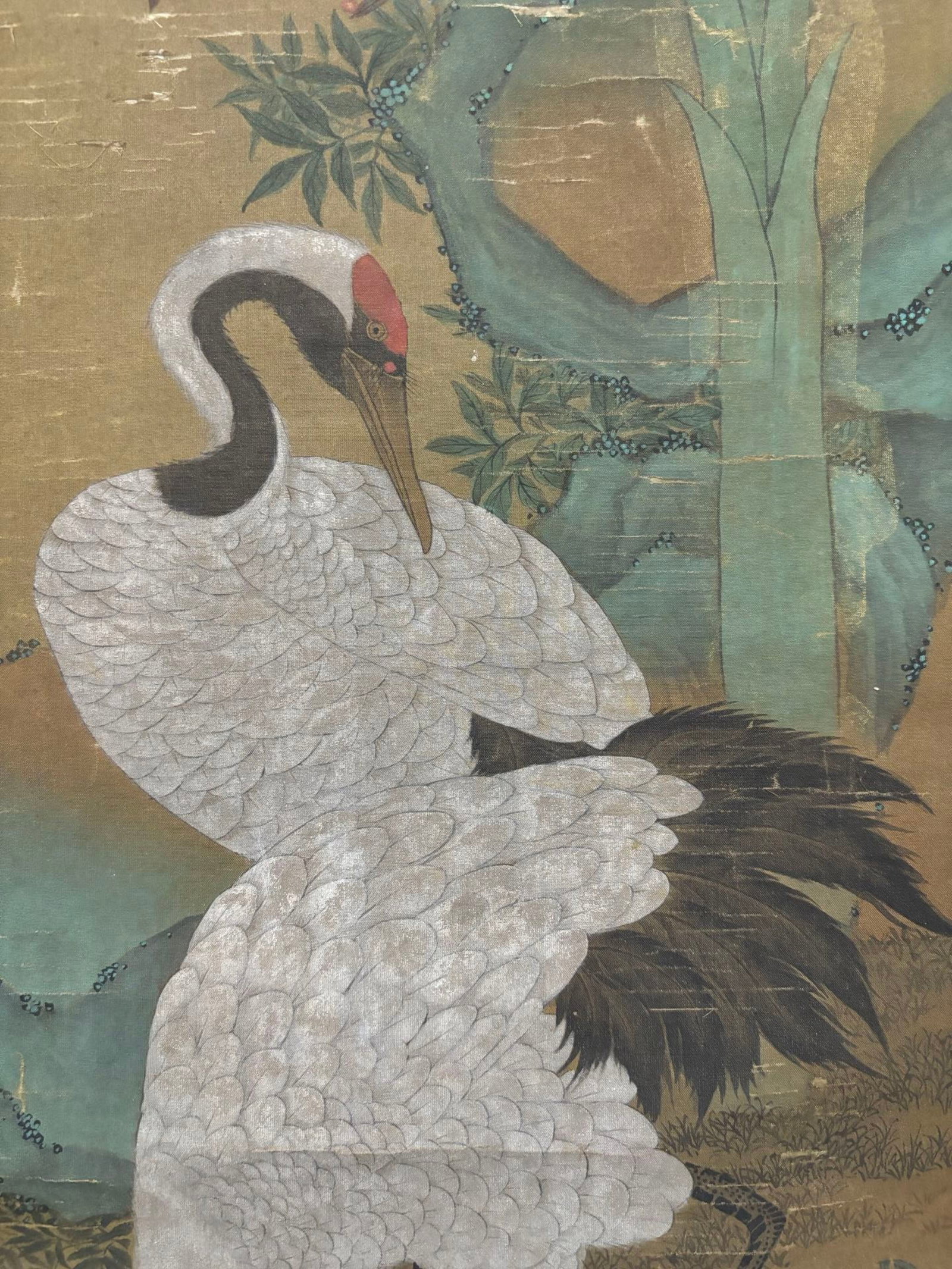 A Chinese Vertical Scroll Ink Painting of Crane on Silk,Jiang Tingxi - 6