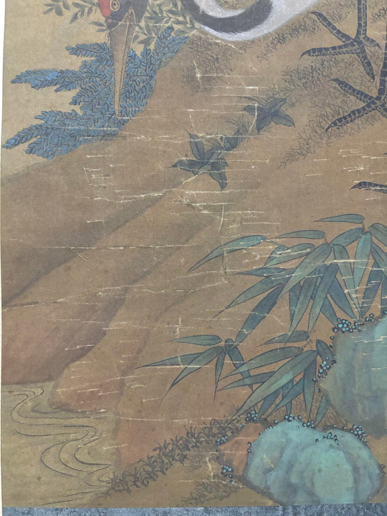 A Chinese Vertical Scroll Ink Painting of Crane on Silk,Jiang Tingxi - 7